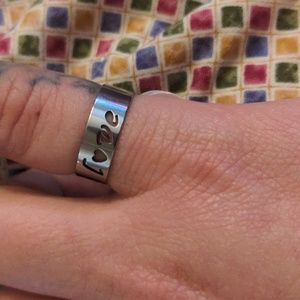 Love Stainless Steel NWT Size 19 Ring